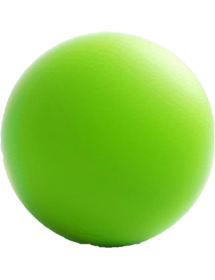 1 ballon mousse 18cm, coloris vert ou orange au choix