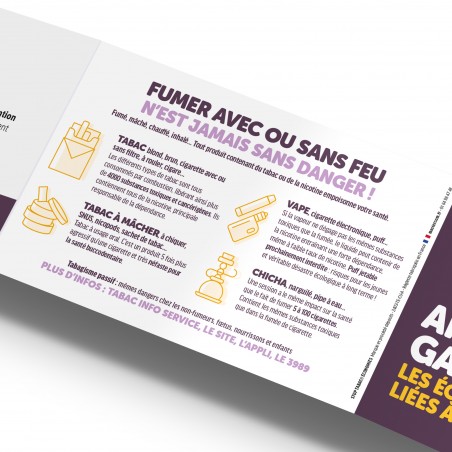 Stop Tabac® Économies. Réglette 3 volets format poche