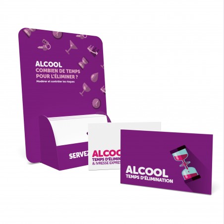 Présentoir pour réglettes ALCOOL ÉLIMINATION, 3 et 4 volets