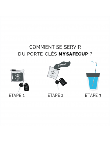 Protection de verre anti-drogue MY SAFE CUP - format porte-clés