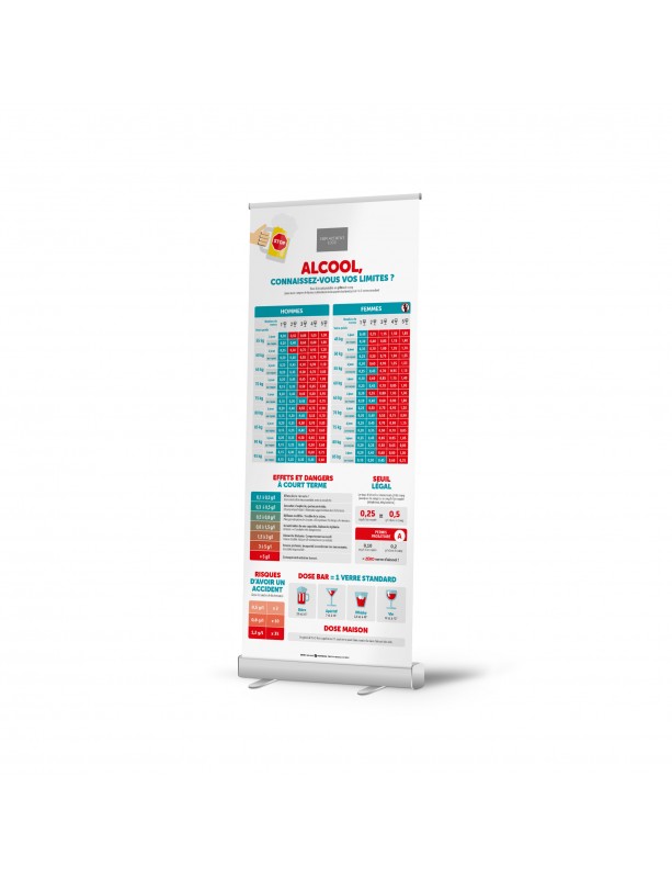 Roll-up personnalisable Zéro-Cinq® avec impression haute définition de votre logo