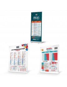 1 roll up et 2 bâches personnalisables avec votre logo. Thèmes : ALCOOL, DROGUES et PANNEAUX ROUTIERS
