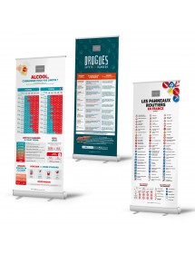 1 roll up personnalisable avec votre logo : thèmes au choix ALCOOL, DROGUES, PANNEAUX ROUTIERS