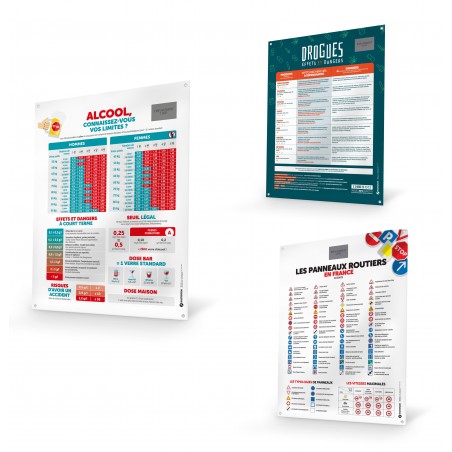 2 bâches personnalisables avec votre logo : thèmes au choix ALCOOL, DROGUES, PANNEAUX ROUTIERS