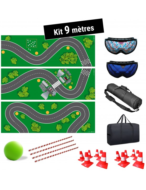 Kit Simularoute® 9 mètres. Parcours pédagogique pour ateliers de prévention Alcool, Drogues ou Fatigue
