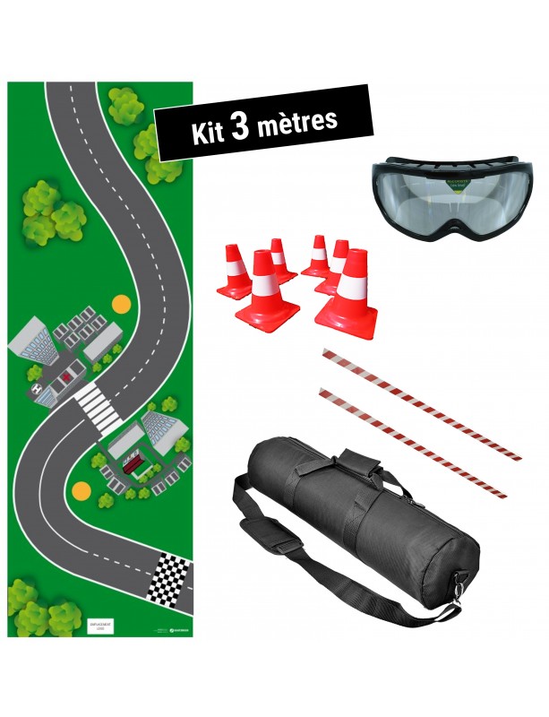 Simularoute® Kit 3 mètres. Parcours pédagogique pour ateliers de prévention Alcool, Drogues ou Fatigue
