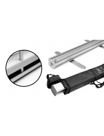 Structure en aluminium avec bloc enrouleur ultra-compact. Sacoche de transport fournie