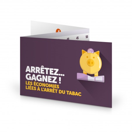 Stop Tabac® Économies. Réglette 3 volets format poche