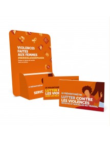 Présentoir conçu pour les dépliants Violentomètre ou Préventomètre
