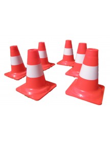 6 cônes de 20 cm de haut en plastique souple et résistant